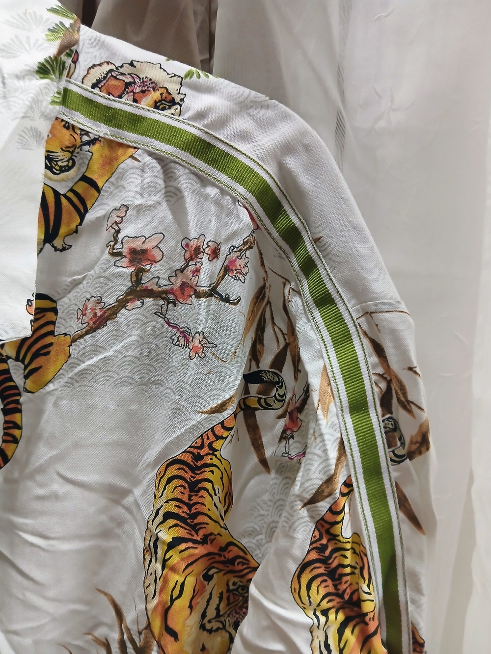 Cactus Man White Shirt with Green & Brown Tropical Print - Picture 5 of 6